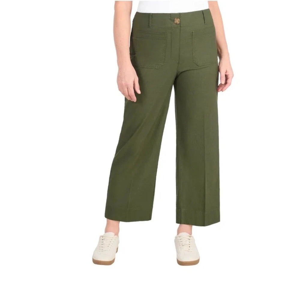 Hilary Radley Women's Wide Leg Pant, Deep Olive, Size: 14, New